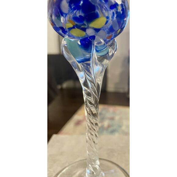 Murano Style Swirled Art Glass Candle Holders, Made in Italy, Set of 2 - Picture 7 of 14